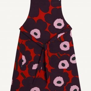 Marimekko Pieni Unikko Esiliina Punainen Violetti Vaaleanpunainen