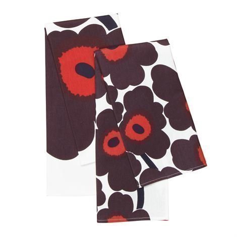 Marimekko Pieni Unikko Keittiöpyyhe 2 kpl Punainen-Luumu 2 kpl