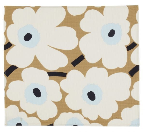 Marimekko Pieni Unikko Keittiöpyyhe Beige Luonnonvalkoinen Sininen