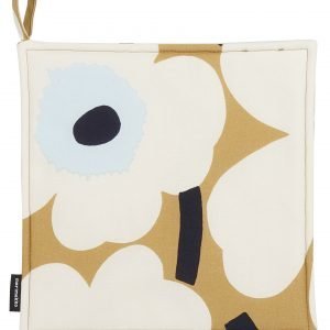 Marimekko Pieni Unikko Pannulappu Beige Luonnonvalkoinen Sininen