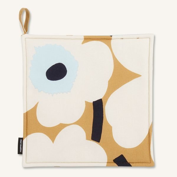 Marimekko Pieni Unikko Pannulappu Beige / Off White / Sininen