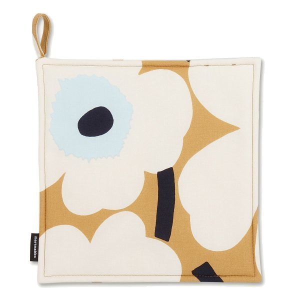 Marimekko Pieni Unikko Pannulappu Beige / Sininen