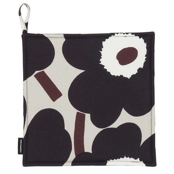 Marimekko Pieni Unikko Pannulappu Beige / Tummanharmaa / Ruskea