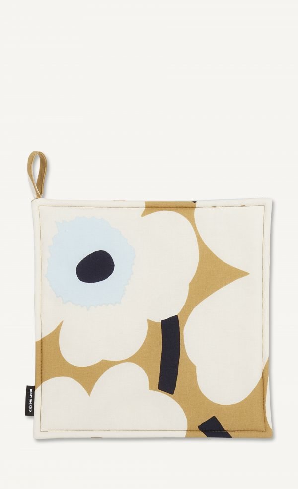 Marimekko Pieni Unikko Pannulappu Puuvilla Beige / Valkoinen / Musta