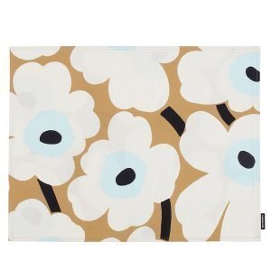 Marimekko Pieni Unikko Pinnoitettu Kangastabletti Beige / Valkoinen / Sininen