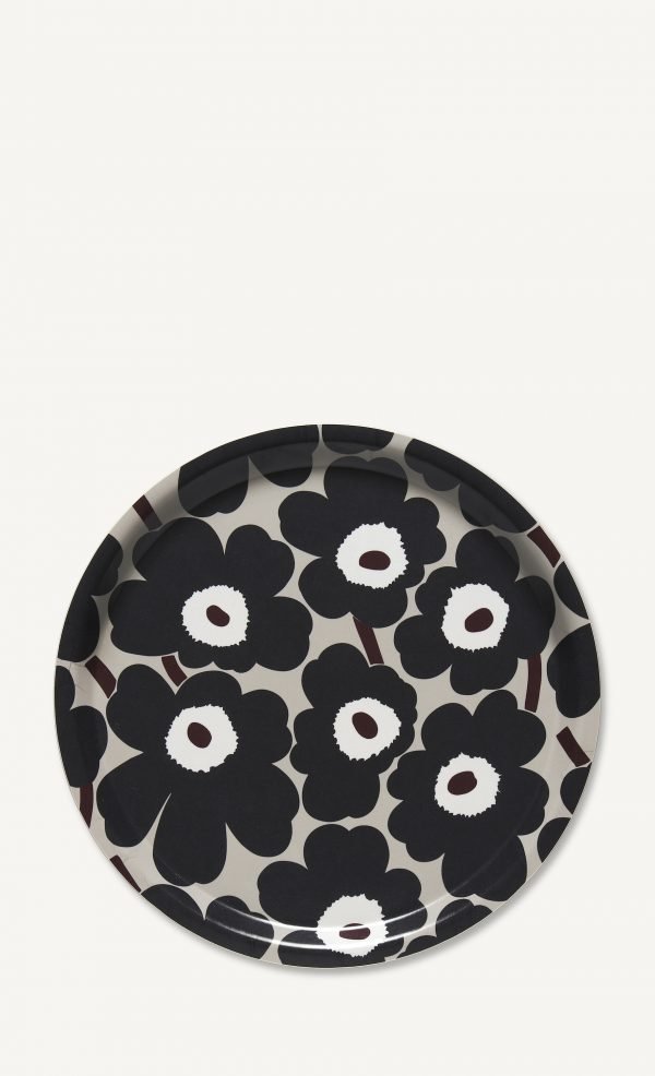 Marimekko Pieni Unikko Tarjotin Beige Harmaa Ruskea 31 Cm