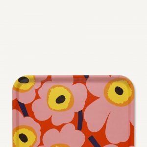 Marimekko Pieni Unikko Tarjotin Oranssi Punainen Keltainen 43x33 Cm