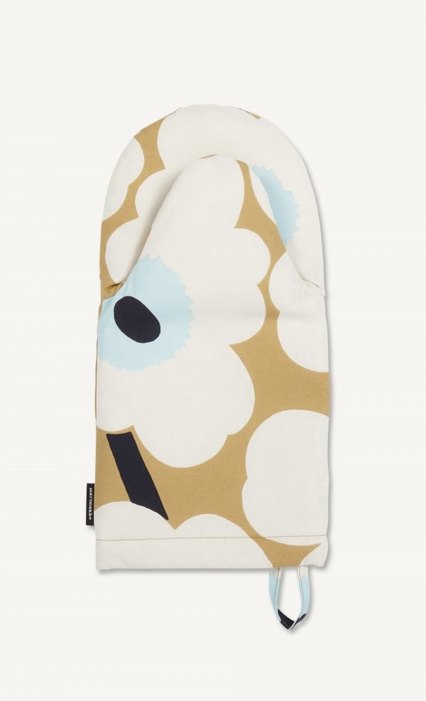 Marimekko Pieni Unikko Uunikinnas Puuvilla Beige / Valkoinen / Sininen