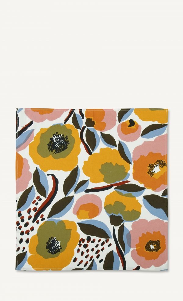 Marimekko Rosarium Servetti Valkoinen / Punainen / Keltainen / Sininen 46x50 Cm