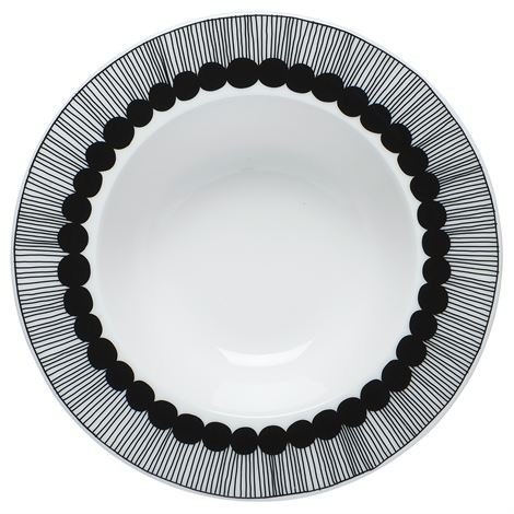Marimekko Siirtolapuutarha Syvä Lautanen Ø 20 cm Musta-Valkoinen
