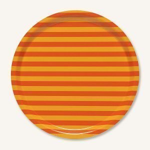 Marimekko Tasaraita Plywood Tarjotin Kultainen / Oranssi Ø31 Cm