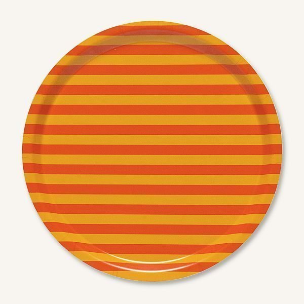 Marimekko Tasaraita Plywood Tarjotin Kultainen / Oranssi Ø31 Cm