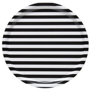 Marimekko Tasaraita Tarjotin Luonnonvalkoinen Musta