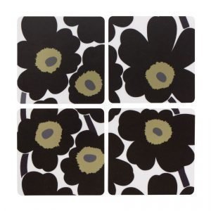 Marimekko Unikko Alunen Valkoinen / Musta 4-Pakkaus