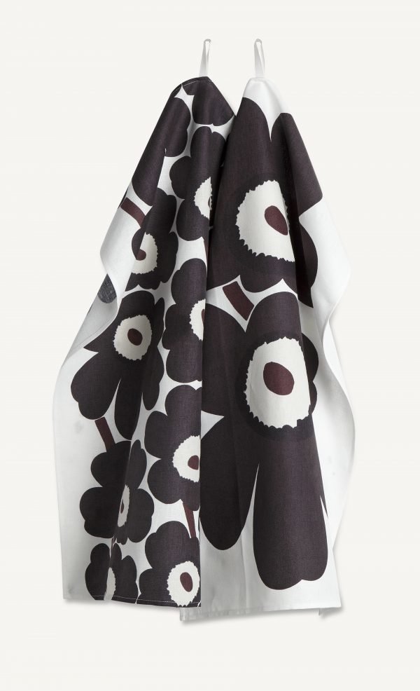 Marimekko Unikko Keittiöpyyhe Beige / Ruskea 47x70 Cm 2 Kpl