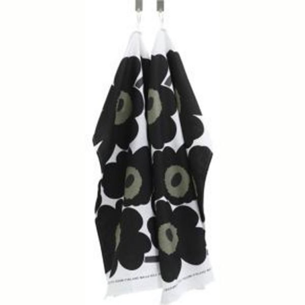 Marimekko Unikko Keittiöpyyhe Musta