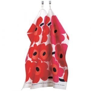 Marimekko Unikko Keittiöpyyhe Punainen