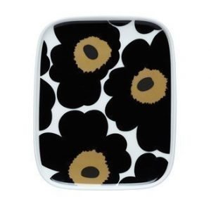 Marimekko Unikko Lautanen 15x12 cm Valkoinen/Musta