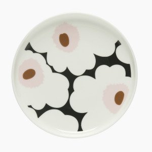 Marimekko Unikko Lautanen Valkoinen / Vihreä / Vaaleanpunainen 13.5 Cm