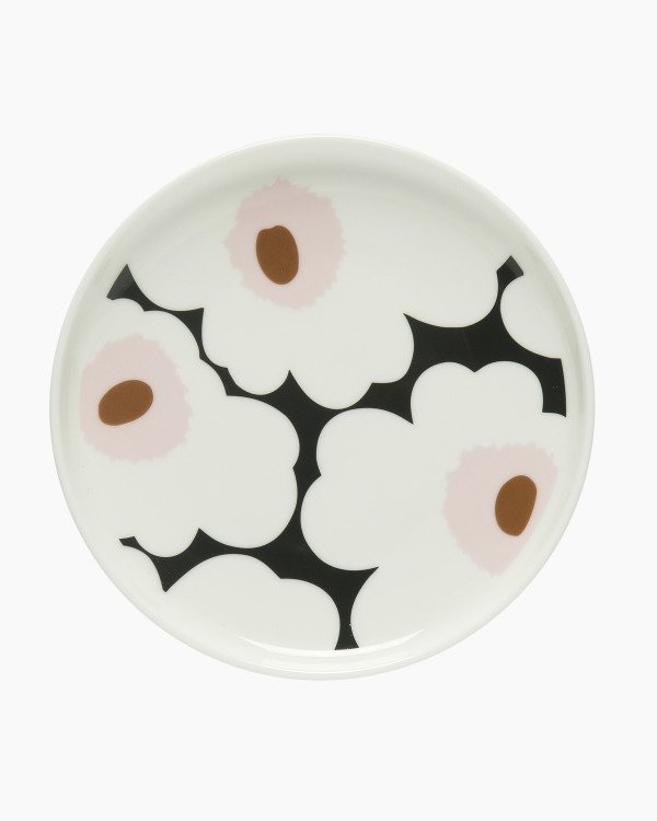 Marimekko Unikko Lautanen Valkoinen / Vihreä / Vaaleanpunainen 13.5 Cm