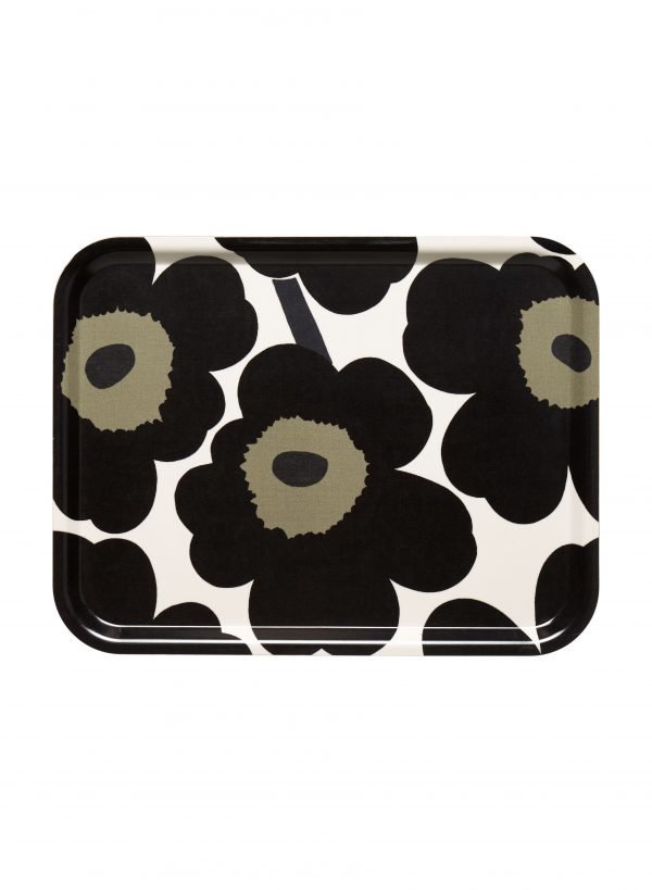 Marimekko Unikko Tarjotin Musta 27x20 Cm