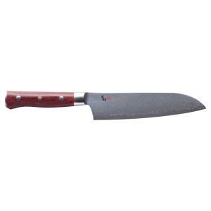 Mcusta / Zanmai Classic Damaskus Pro Santokuveitsi Punainen 18 Cm