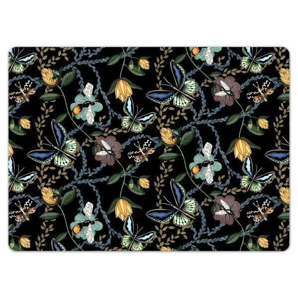 Nadja Wedin Design Bugs & Butterflies Pöytätabletti 30x40 Musta 4 Kpl