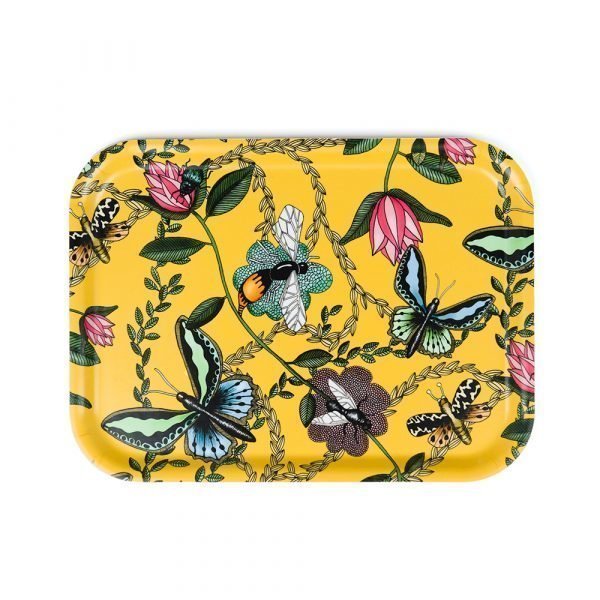 Nadja Wedin Design Bugs & Butterflies Tarjotin Keltainen 27x20 Cm