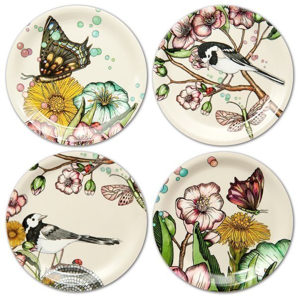 Nadja Wedin Design Wagtails Spring Lasinalunen Ø11 Cm 4-Pakkaus