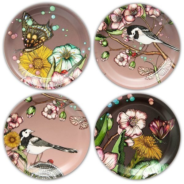 Nadja Wedin Design Wagtails Spring Lasinalunen Ø11 Cm 4-Pakkaus