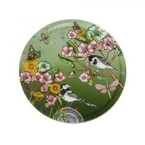 Nadja Wedin Design Wagtails Spring Tarjotin Moss Ø38 Cm