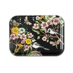 Nadja Wedin Design Wagtails Spring Tarjotin Musta 27x20 Cm