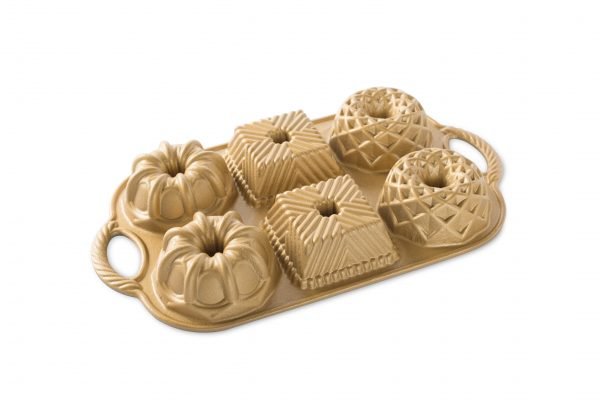 Nordic Ware Geo Bundtlette Anniversary Gold Kakkuvuoka