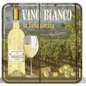 Nostalgic Art Retro Lasinalusta Vino Bianco 4 Kpl