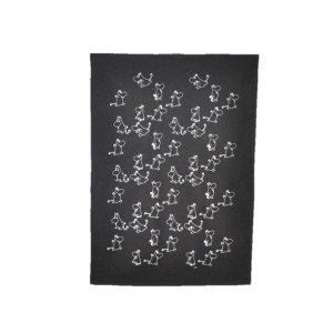 Opto Design Muumi Black Keittiöpyyhe Valkoinen 50x70 Cm