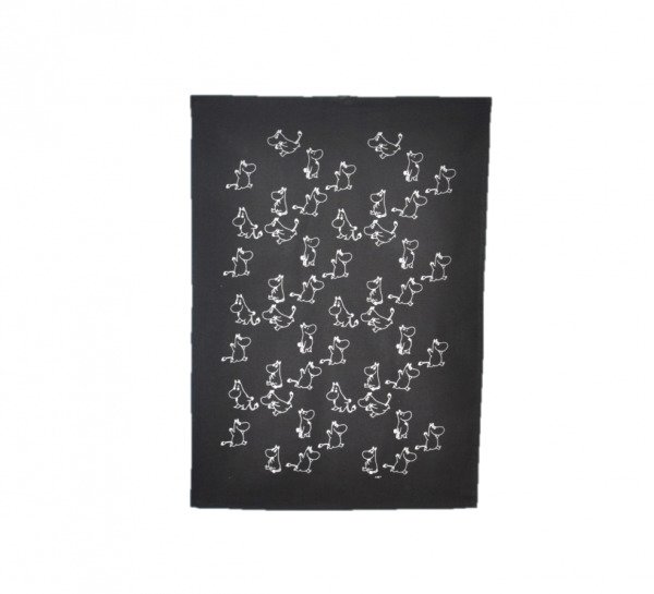 Opto Design Muumi Black Keittiöpyyhe Valkoinen 50x70 Cm