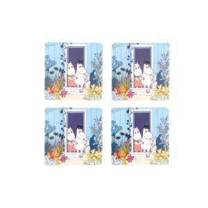 Opto Design Muumit Kynnys Lasinalunen Sininen 10x10 Cm 4 Kpl