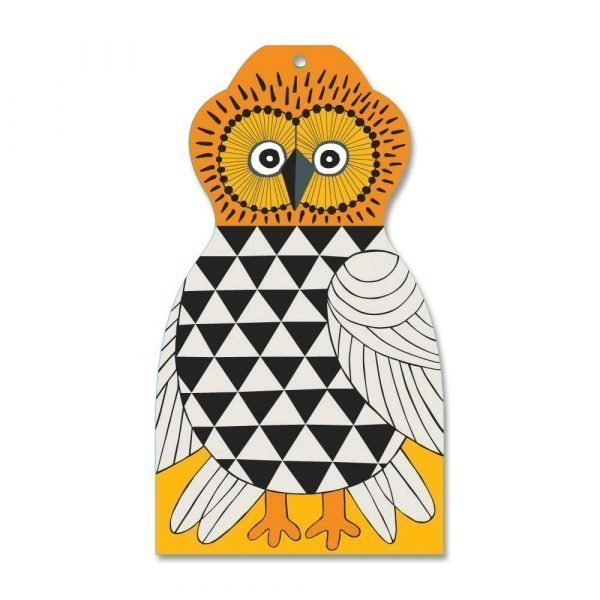 Opto Design Owl Leikkuulauta Harmaa / Keltainen 30x17 Cm