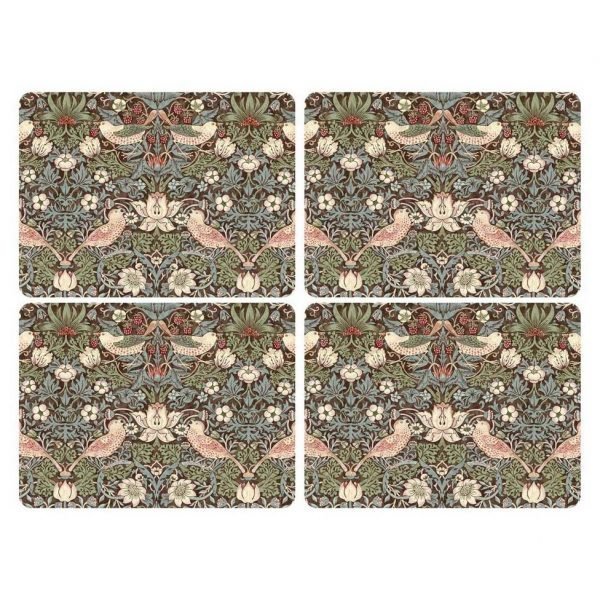 Pimpernel Strawberry Thief Brown Pöytätabletti 4-Pakkaus