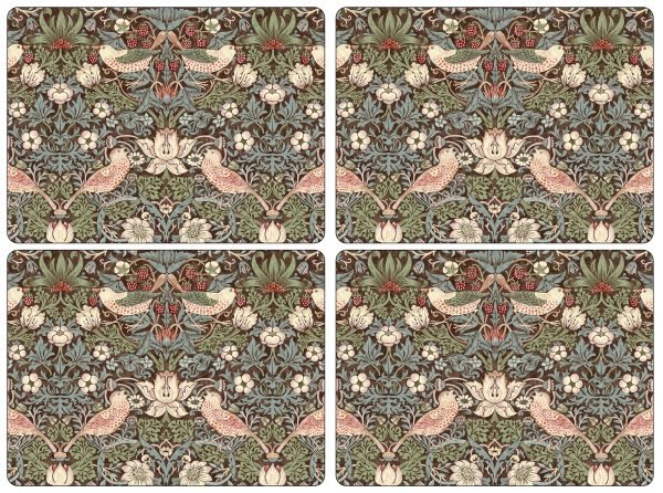 Pimpernel Strawberry Thief Tabletti Korkki Ruskea 4 Kpl
