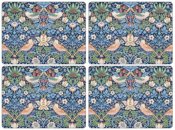 Pimpernel Strawberry Thief Tabletti Korkki Sininen 4 Kpl