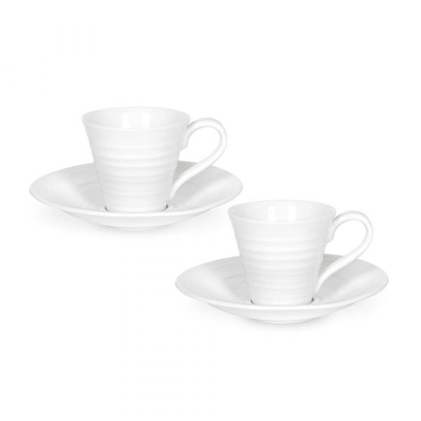 Portmeirion Sophie Conran Espressokuppi Aluslautasella 80 Ml 2-Pakkaus