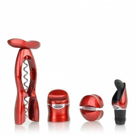 Rabbit 4-pc wine tool kit Red