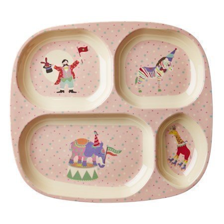 Rice Kids 4 Room Lautanen Cirkus Pinkki