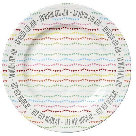 Rice Melamine Cake Platter in Happy Birthday Print ø 33 cm