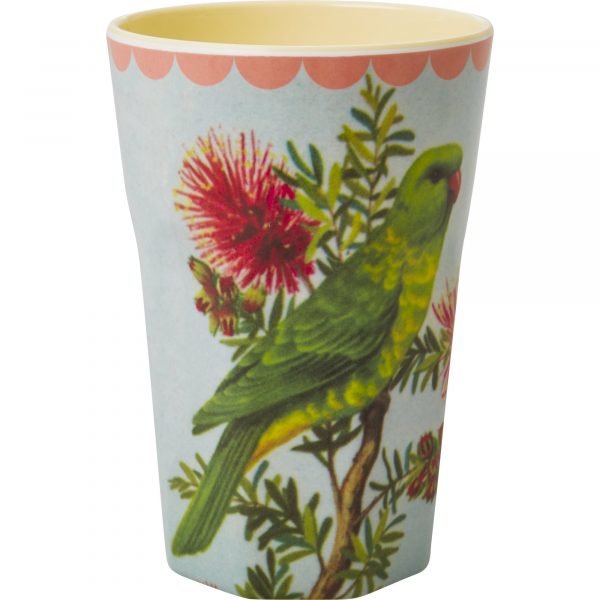 Rice Muki Latte Melamiini Vintage Parakeet Print Cream