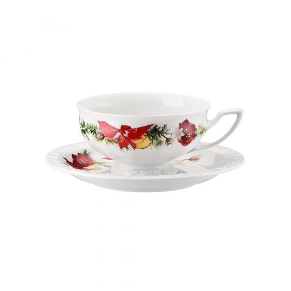 Rosenthal Maria Winter Rose Teekuppi Ja Lautanen 20 Cl