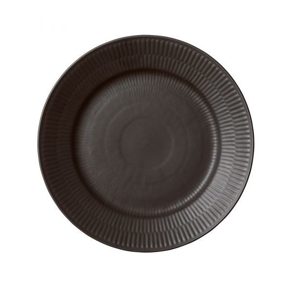 Royal Copenhagen Black Fluted Aamiaislautanen 22 Cm