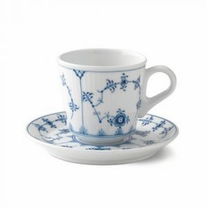 Royal Copenhagen Blue Fluted Espresso Kuppi & Aluslautanen 9 Cl