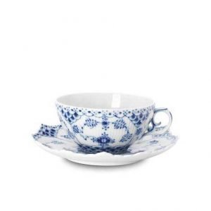 Royal Copenhagen Blue Fluted Full Lace Kahvikuppi Ja Lautanen 22 Cl